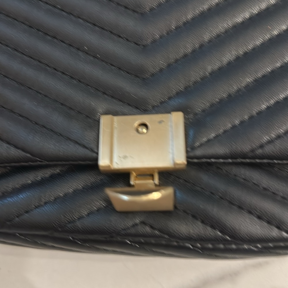 Topshop Black Quilted Leather Shoulder Bag - Picture 2 of 7